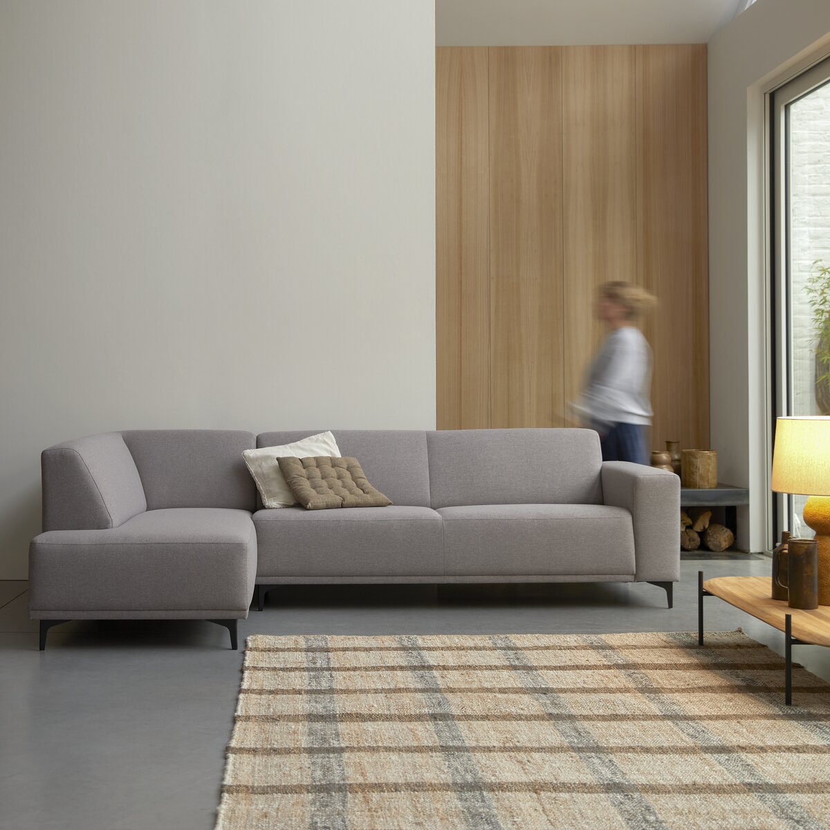 Lars - Ecksofa mit Eckelement links und grauem Stoffbezug 295 x 185 cm Lars - Ecksofa mit Eckelement links und grauem Stoffbezug 295 x 185 cm