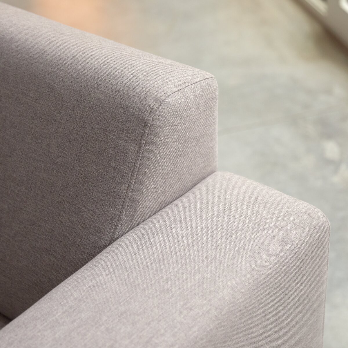Lars - Ecksofa mit Eckelement links und grauem Stoffbezug 295 x 185 cm Lars - Ecksofa mit Eckelement links und grauem Stoffbezug 295 x 185 cm