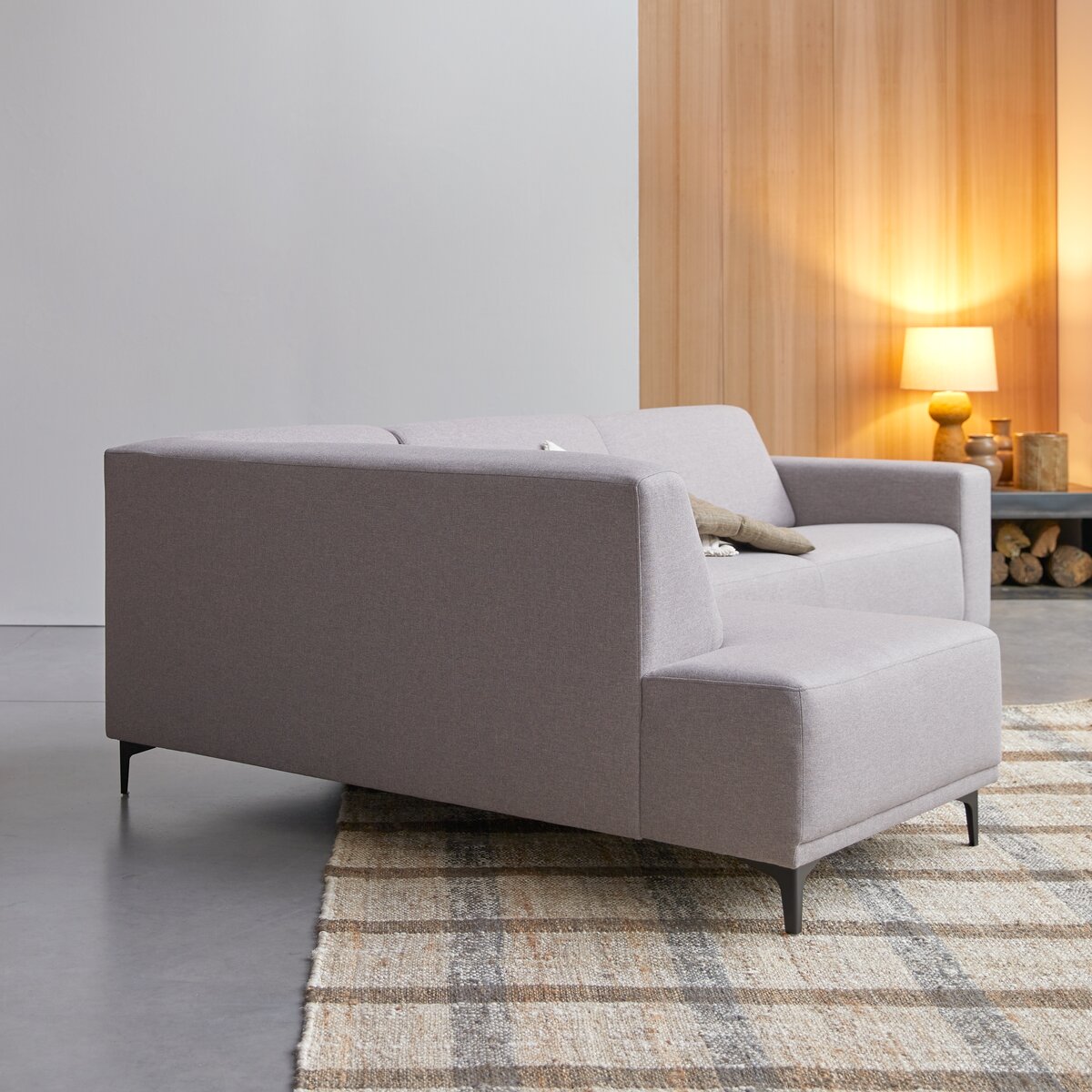 Lars - Divano angolare sinistro in tessuto grigio 295 x 185 cm, 5 posti Lars - Divano angolare sinistro in tessuto grigio 295 x 185 cm, 5 posti