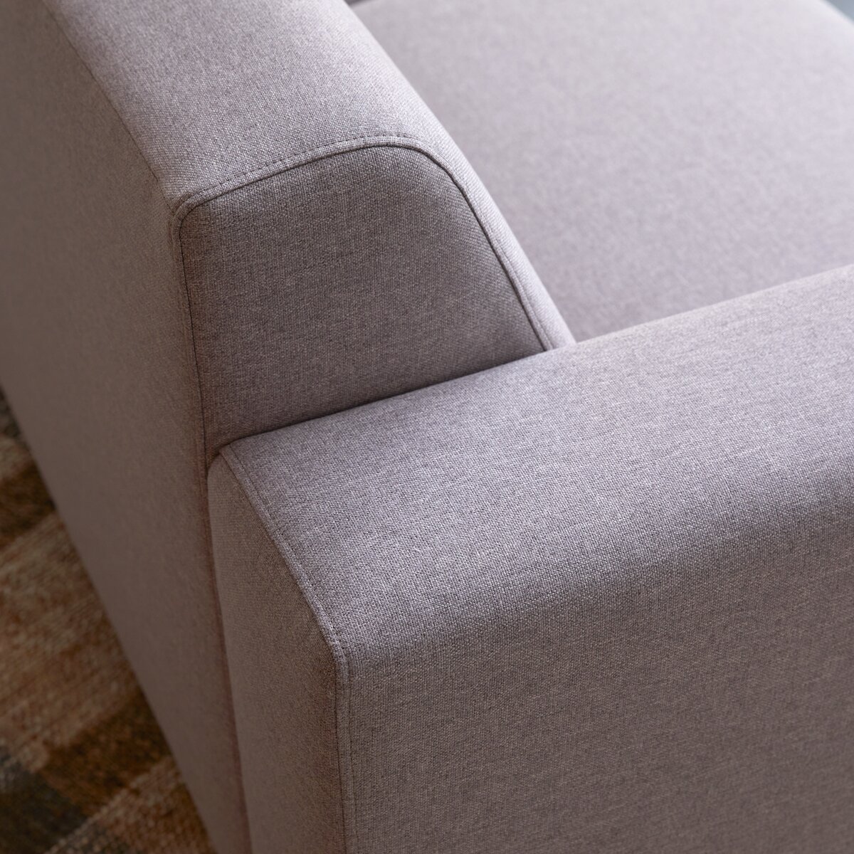 Lars - Ecksofa mit Eckelement rechts und grauem Stoffbezug 295 × 185 cm Lars - Ecksofa mit Eckelement rechts und grauem Stoffbezug 295 × 185 cm