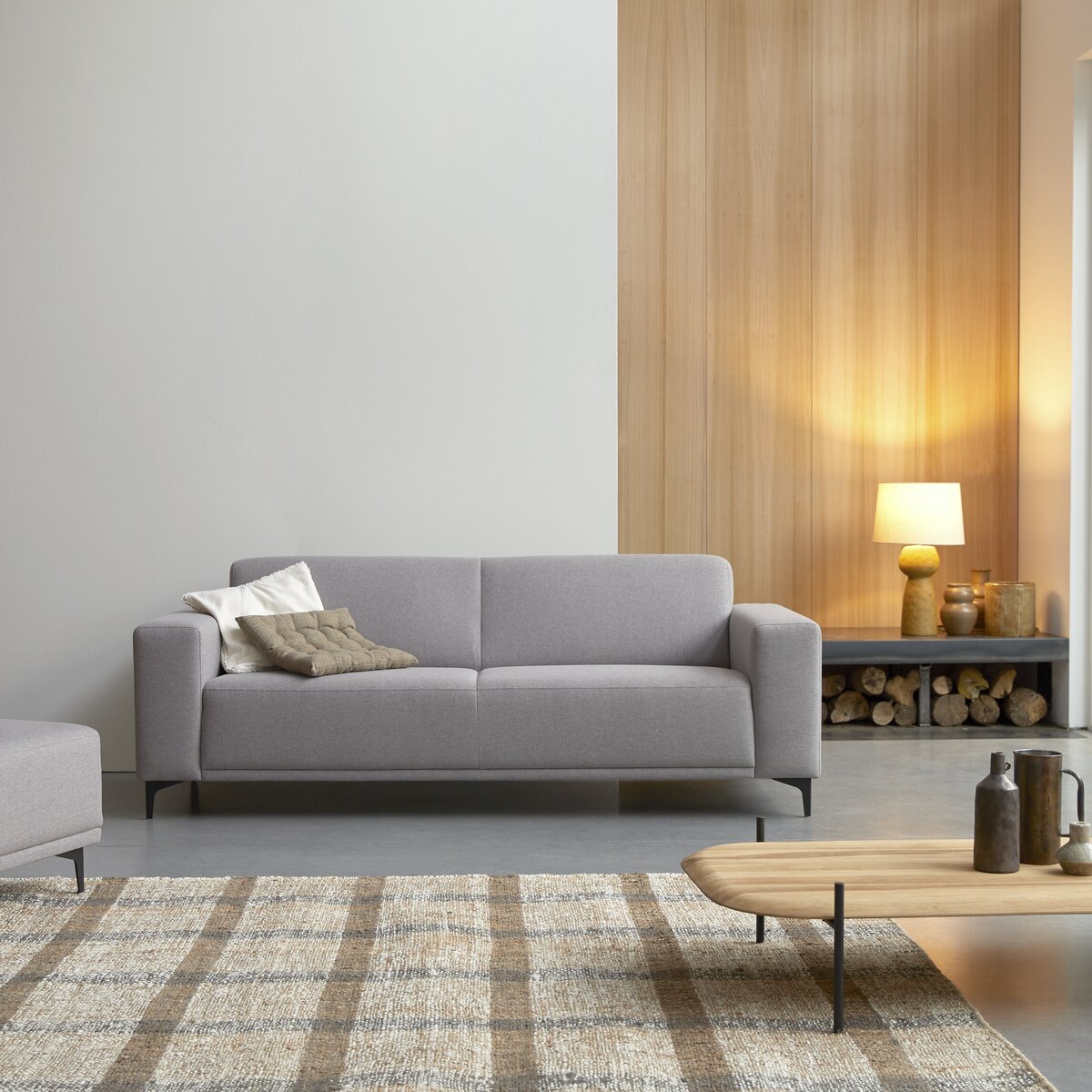 Lars - 3-Sitzer-Sofa mit grauem Stoffbezug Lars - 3-Sitzer-Sofa mit grauem Stoffbezug