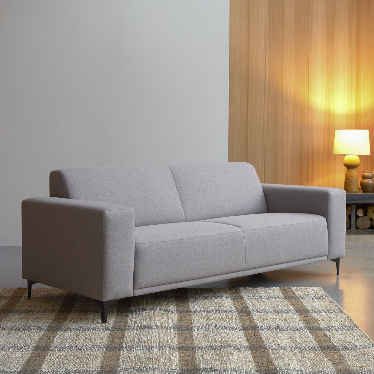 Lars - 3-Sitzer-Sofa mit grauem Stoffbezug Lars - 3-Sitzer-Sofa mit grauem Stoffbezug