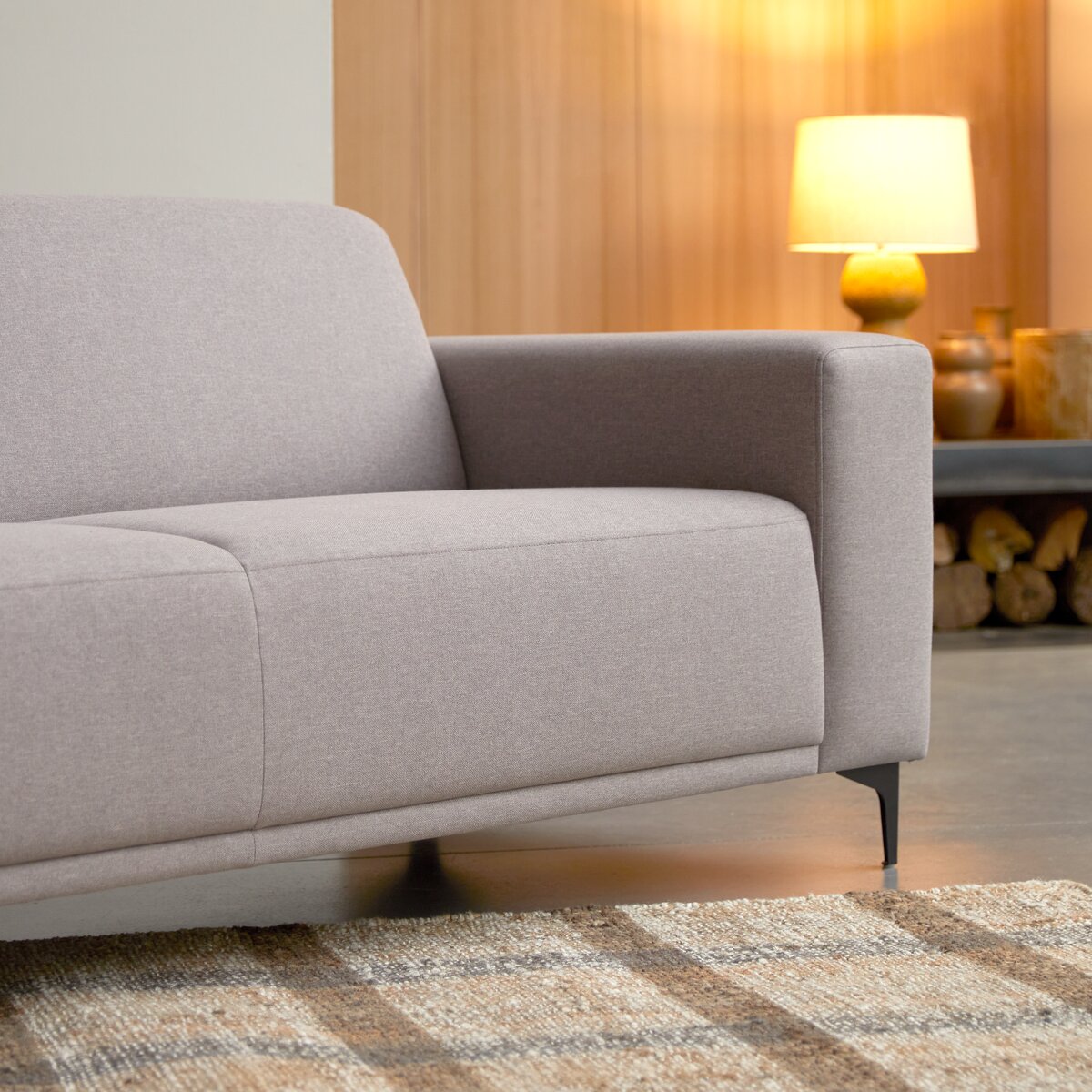 Lars - 3-Sitzer-Sofa mit grauem Stoffbezug Lars - 3-Sitzer-Sofa mit grauem Stoffbezug