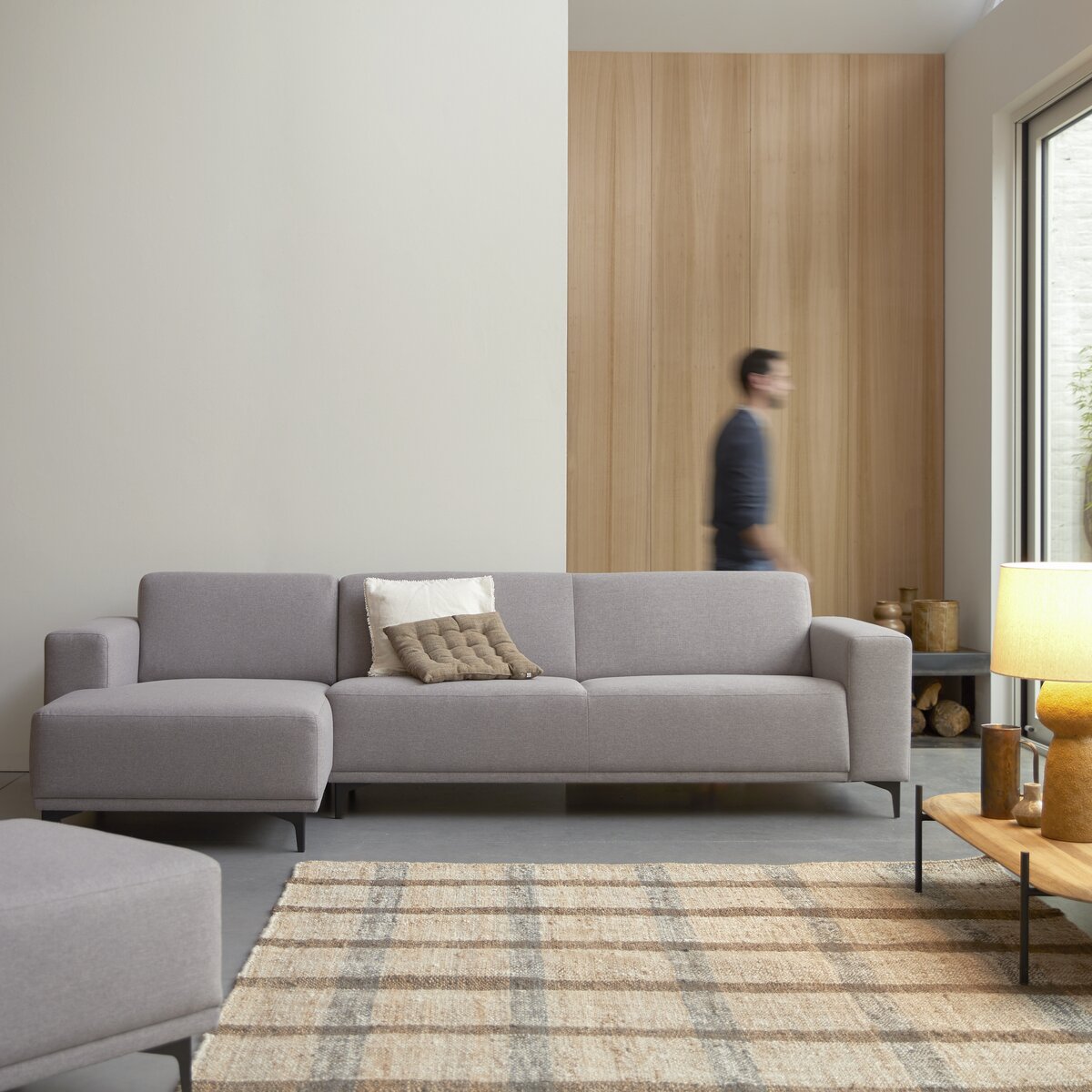 Lars - Ecksofa mit Eckelement links und grauem Stoffbezug 300 x 150 cm Lars - Ecksofa mit Eckelement links und grauem Stoffbezug 300 x 150 cm