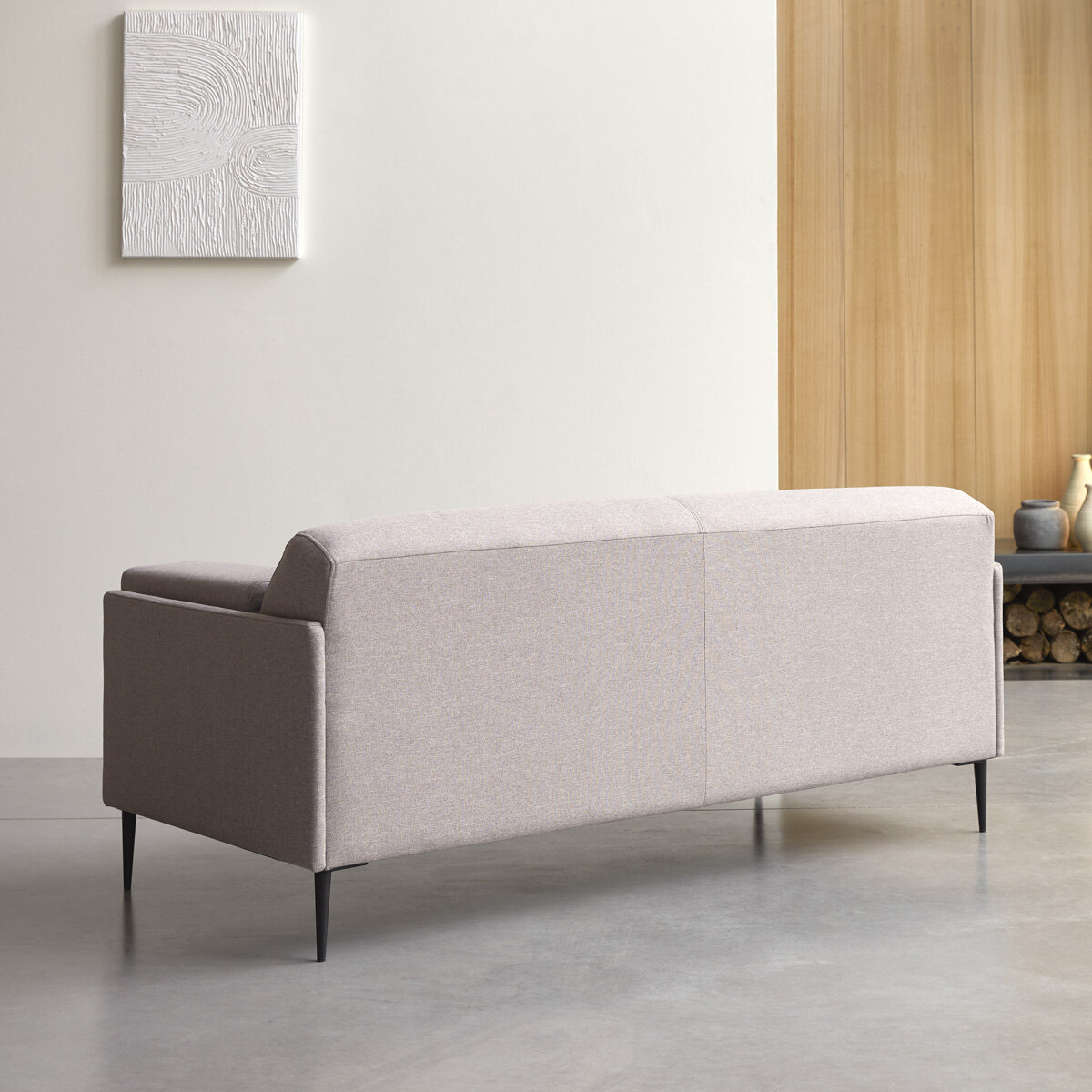Finn - 3-Sitzer-Sofa mit grauem Stoffbezug Finn - 3-Sitzer-Sofa mit grauem Stoffbezug