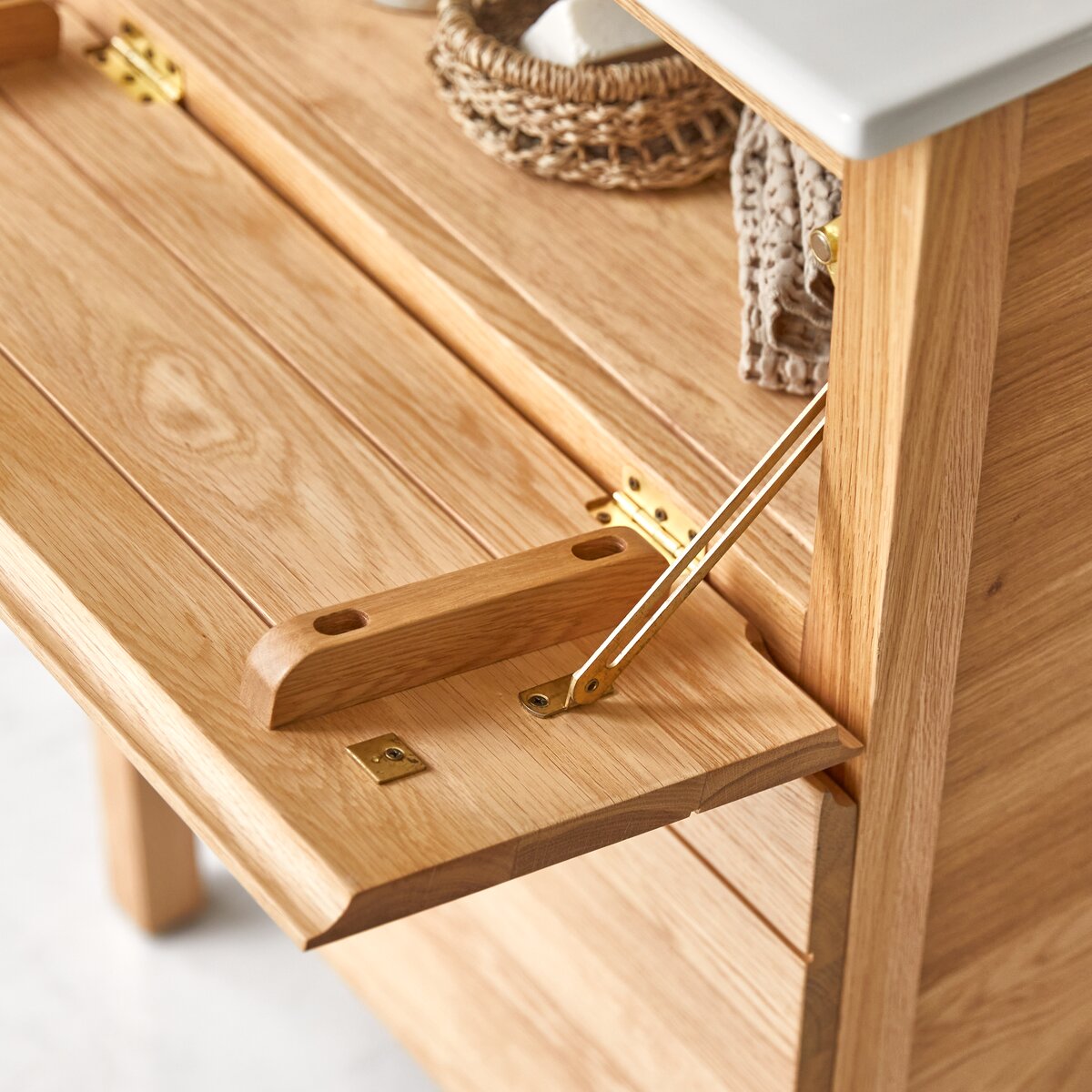 Easy - Solid oak and ceramic bathroom unit 60 cm Easy - Solid oak and ceramic bathroom unit 60 cm