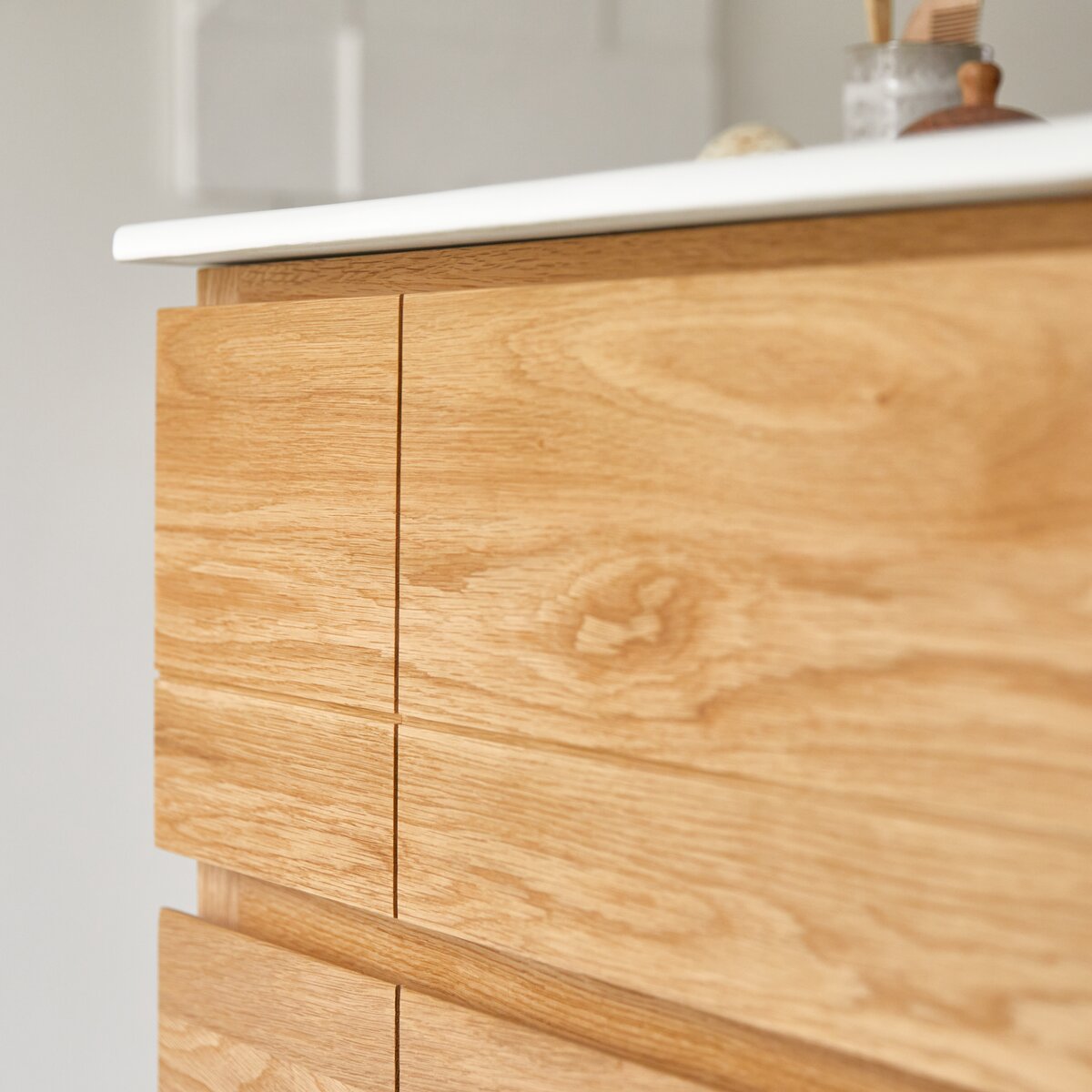 Easy - Solid oak and ceramic bathroom unit 60 cm Easy - Solid oak and ceramic bathroom unit 60 cm