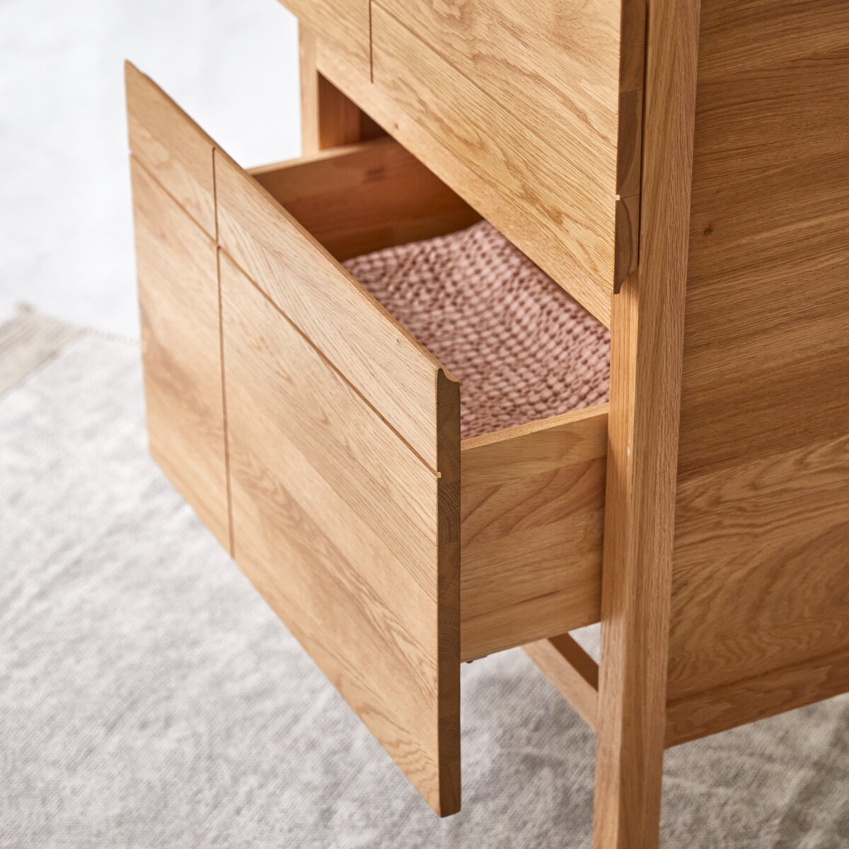 Easy - Solid oak and lava stone bathroom cabinet 60 cm Easy - Solid oak and lava stone bathroom cabinet 60 cm