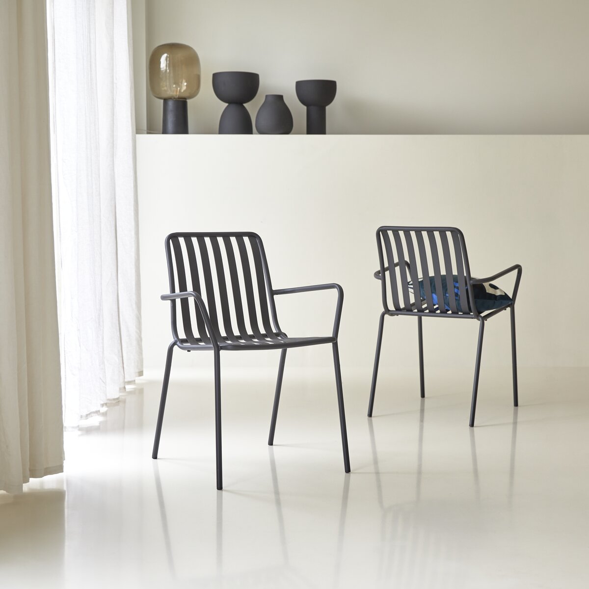 Black 2025 metal armchair