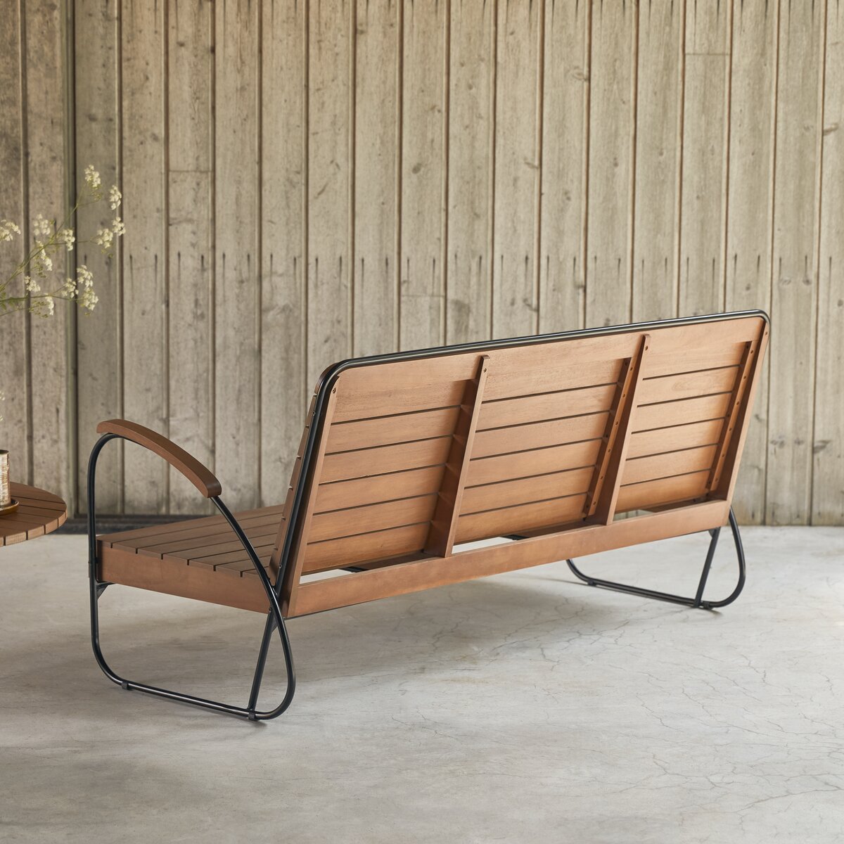 Etagère de jardin en bois d'acacia avec banc MATINO 