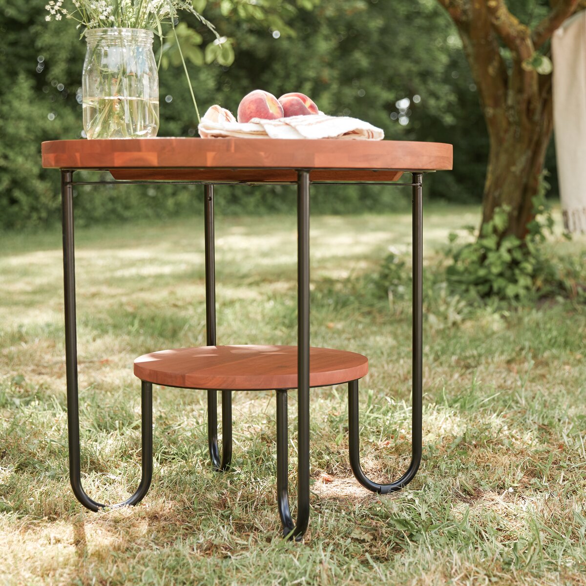 Table pliante en acacia 130 x 65 cm - Mobilier pour le jardin - Tikamoon