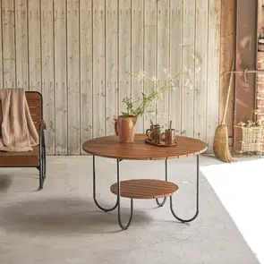 Key Wood - Garten-Loungetisch in Lattenoptik aus massivem Akazienholz