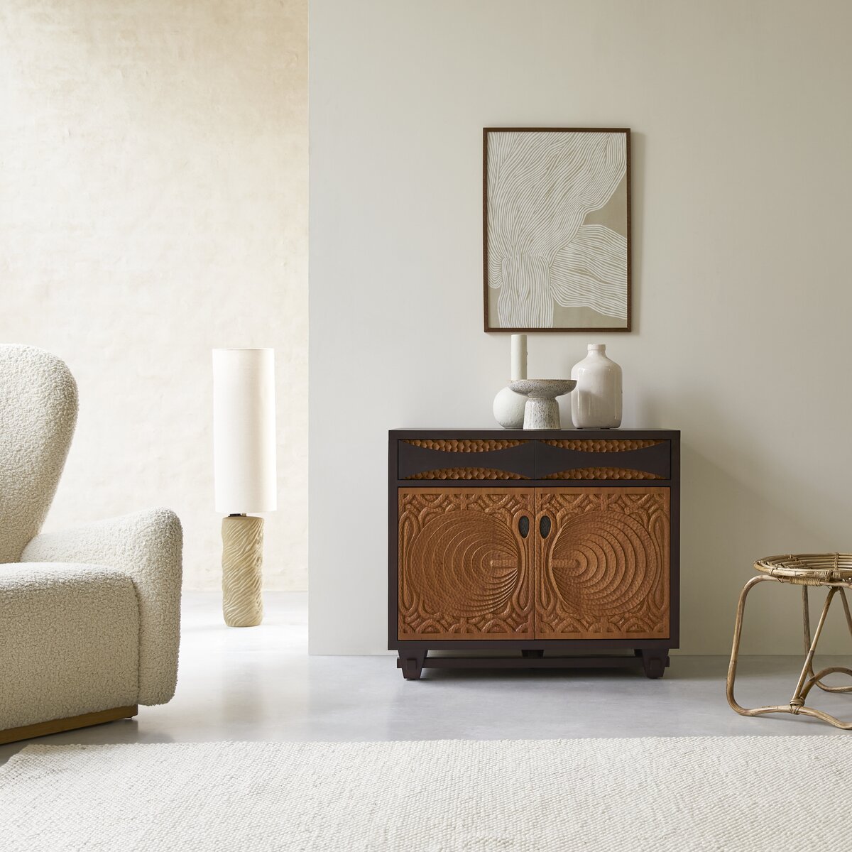 KAAMUT Schneidebrett Titan & Mahagoni | Beidseitig 38x26x2cm | Messerfreundlich & Aufhängbar