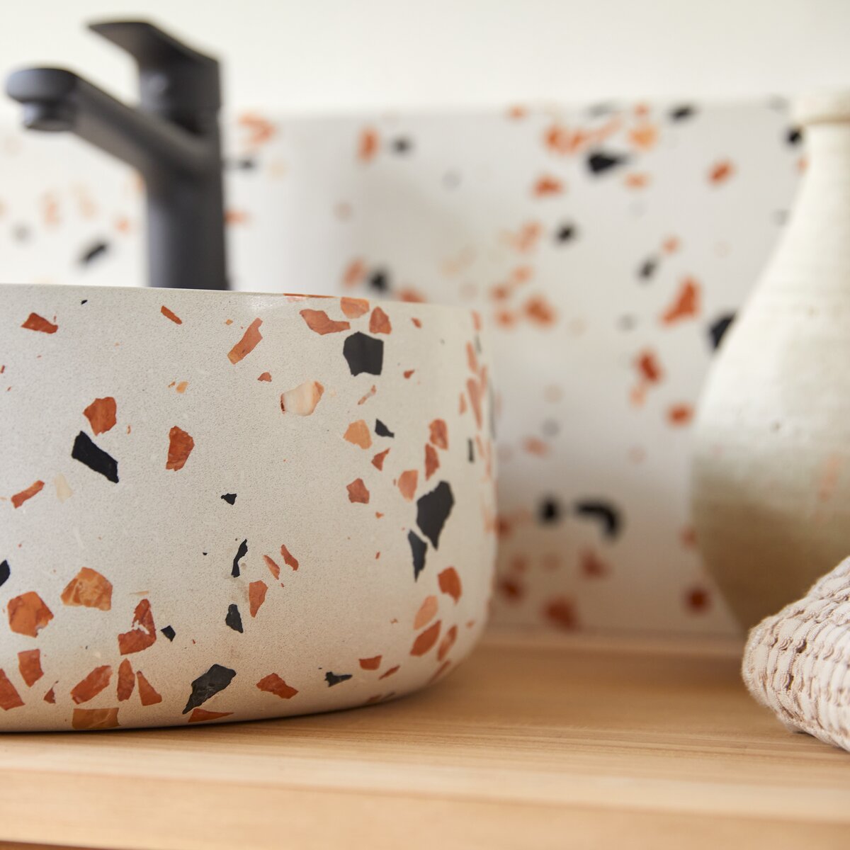 Milos - Vasque ronde en terrazzo premium brown Milos - Vasque ronde en terrazzo premium brown