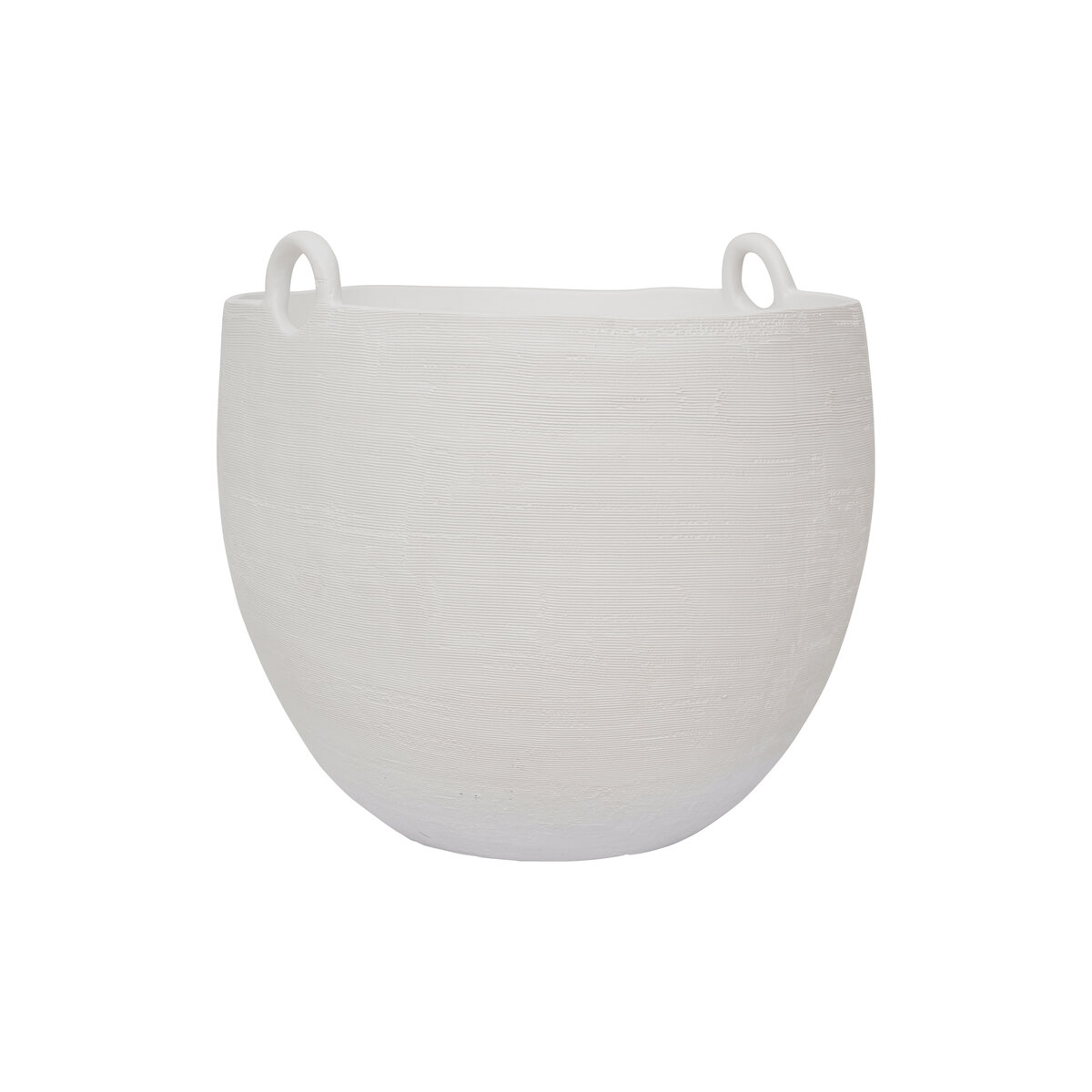 Cache-pots Jolipa Cache pot en céramique blanc et or - Hauteur 14.5 cm -  Diamètre 16 cm