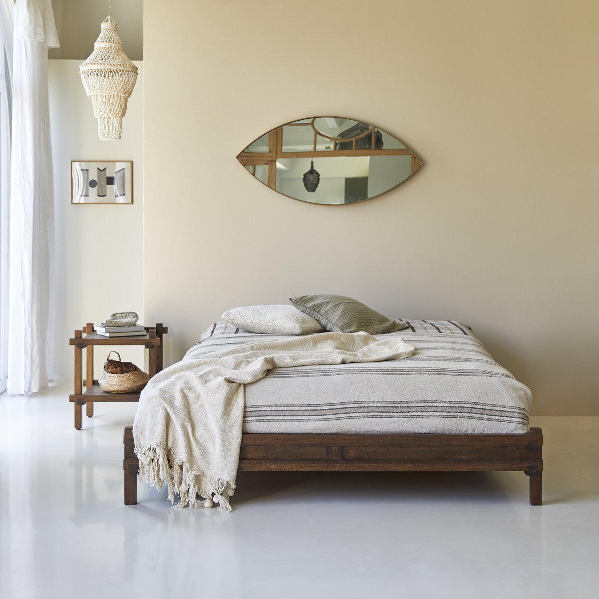 Cuscino in tessuto scamosciato 50x30 cm beige - Articoli tessili decorativi  - Tikamoon
