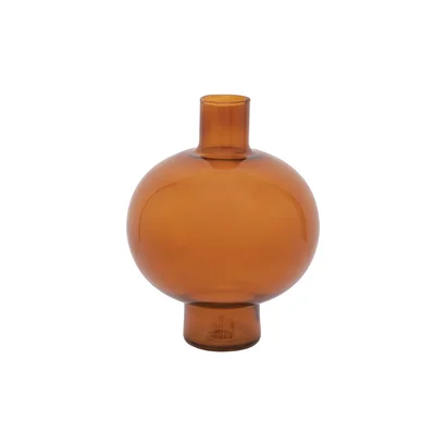 Leo - Vase aus recyceltem Glas, braun