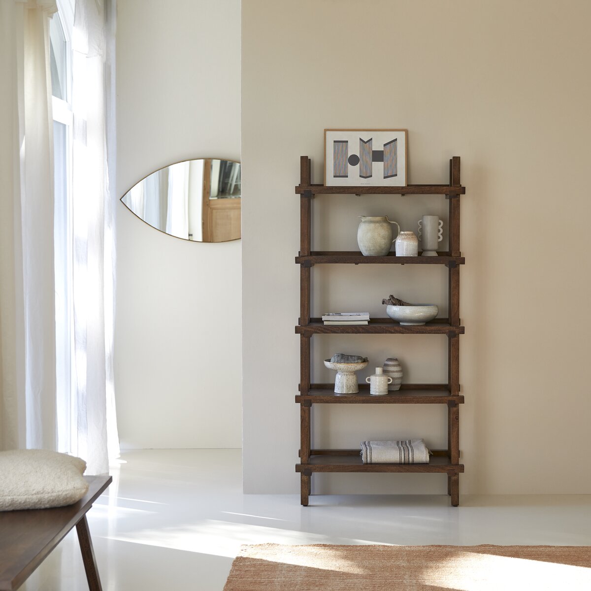 Arko - Solid mango wood high bookcase