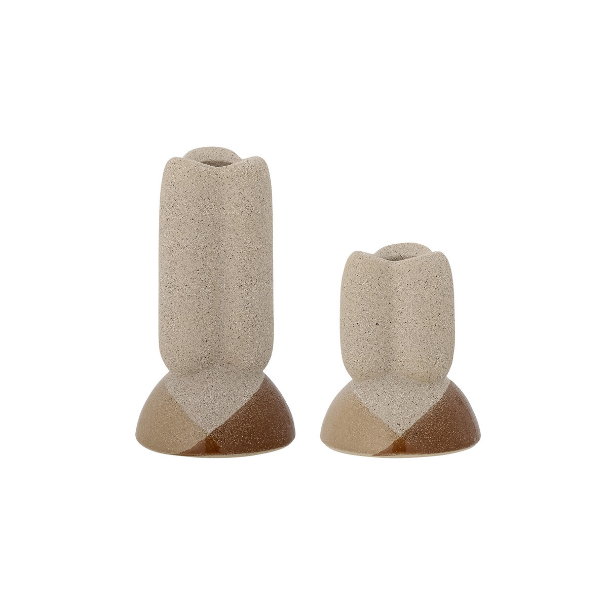 Iness - 2 Kerzenhalter aus Steingut Iness - 2 Kerzenhalter aus Steingut