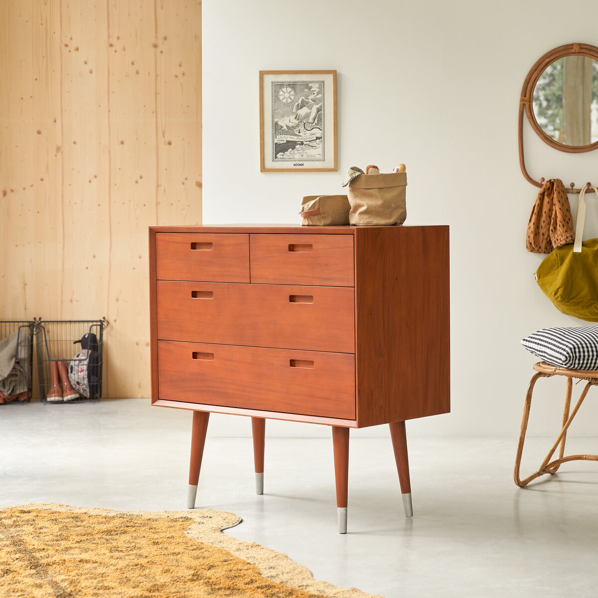 Magda 50's - Commode enfant en acajou massif Magda 50's - Commode enfant en acajou massif