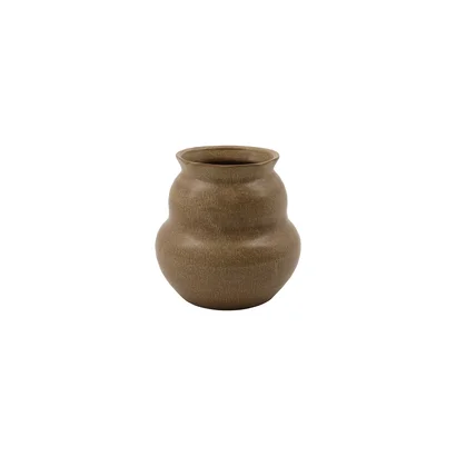 Juno - Camel clay vase, 15 cm