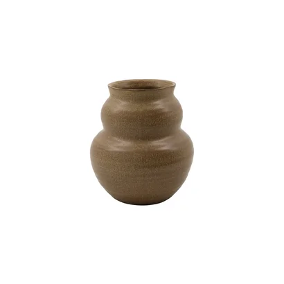 Juno - Clay vase, camel, 19 cm