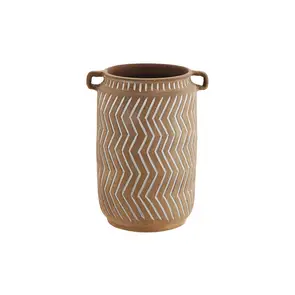 Eli - Vase décoratif en terre cuite, naturel