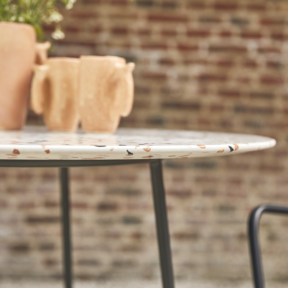 Table en métal et terrazzo premium brown 160 cm - Mobilier de séjour-  Tikamoon