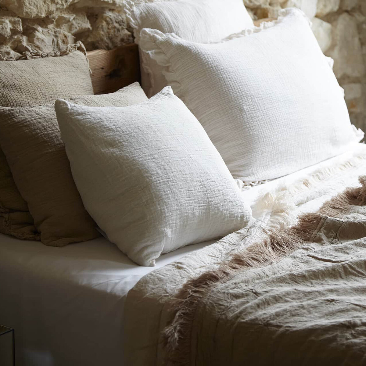Punto - Housse de coussin en coton 45x45 cm, milk Punto - Housse de coussin en coton 45x45 cm, milk