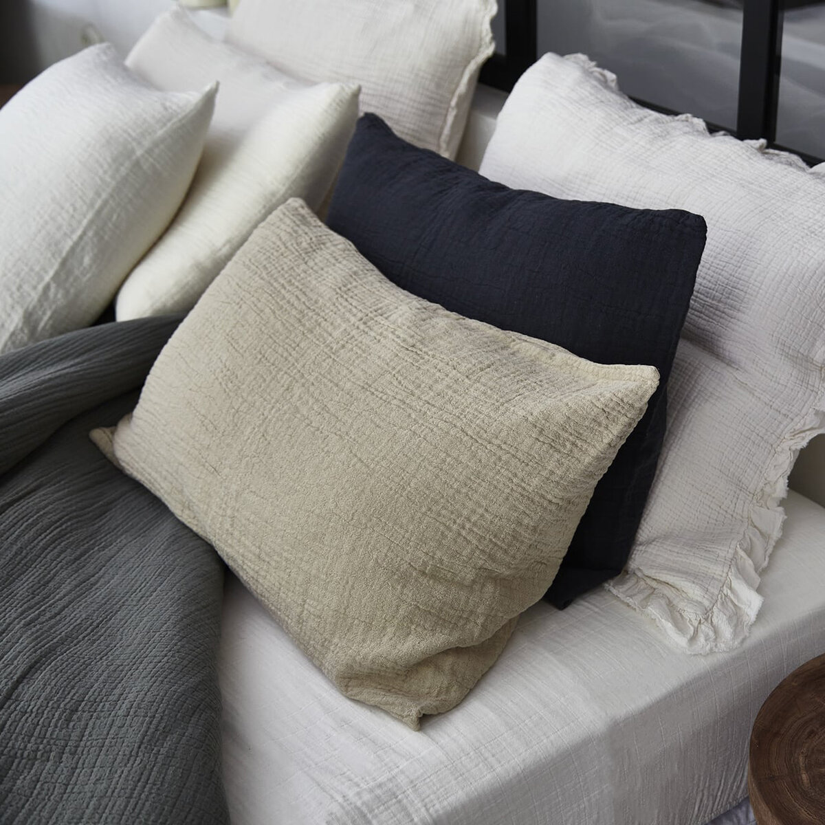 Punto - Housse de coussin en coton 45x45 cm, oak Punto - Housse de coussin en coton 45x45 cm, oak