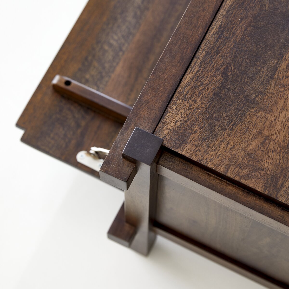Porta TV in legno massello, noce, arte povera - cm 160X56