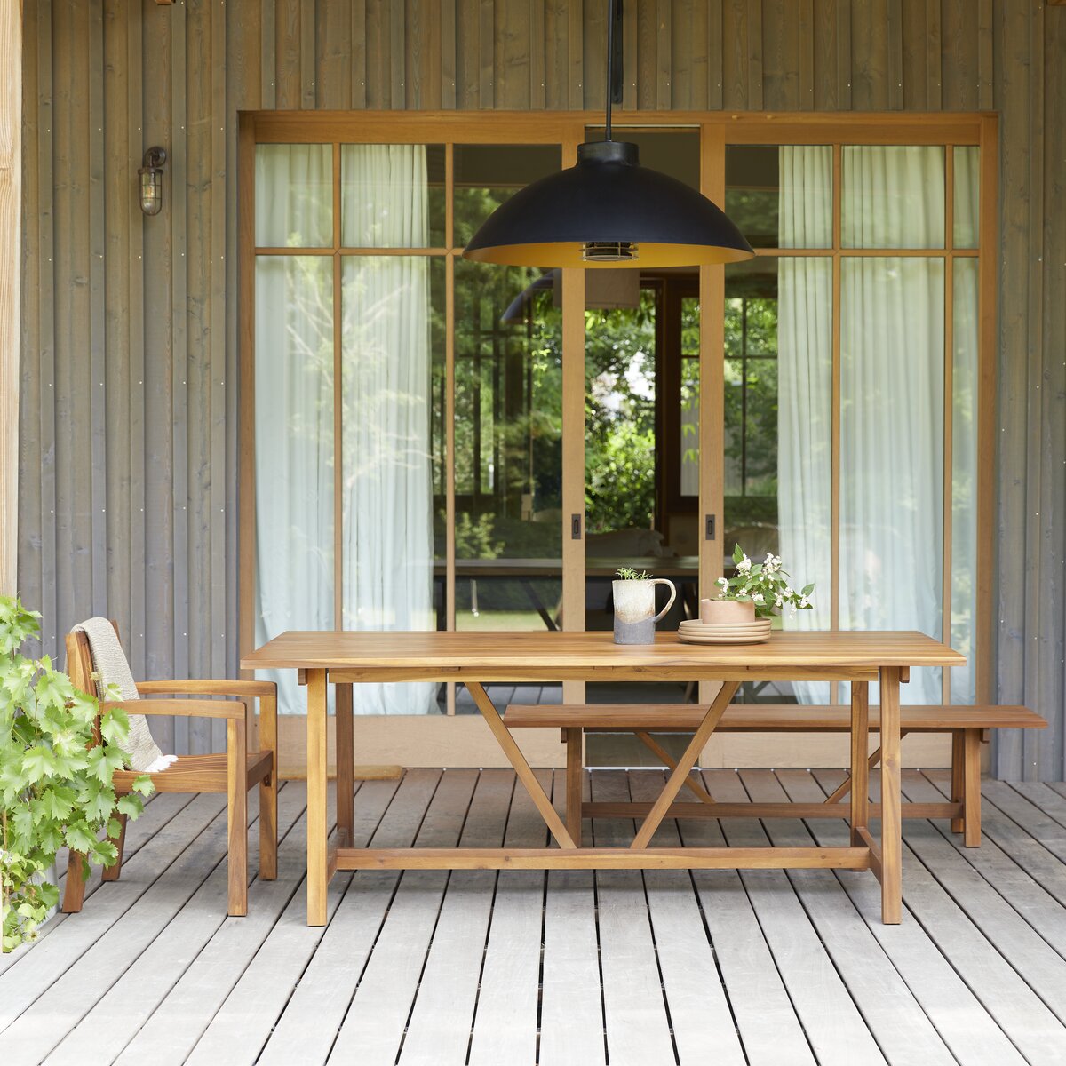 Table à rallonge en acacia 180 x 100 cm - Mobilier de jardin - Tikamoon