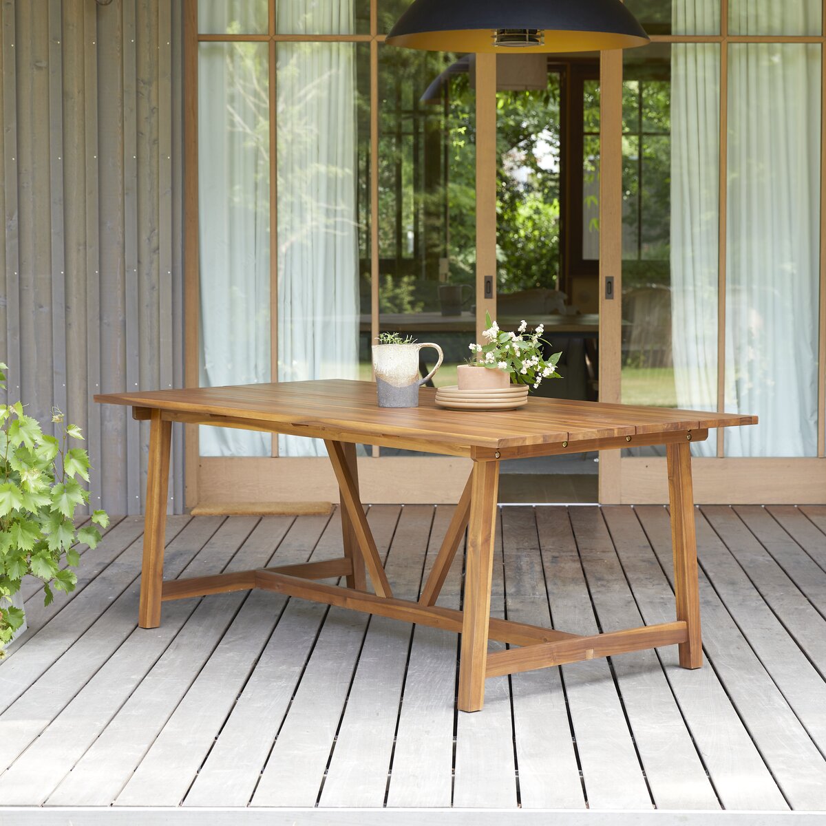 Mesa de acacia 200 x 100 cm - Muebles de jardín - Tikamoon