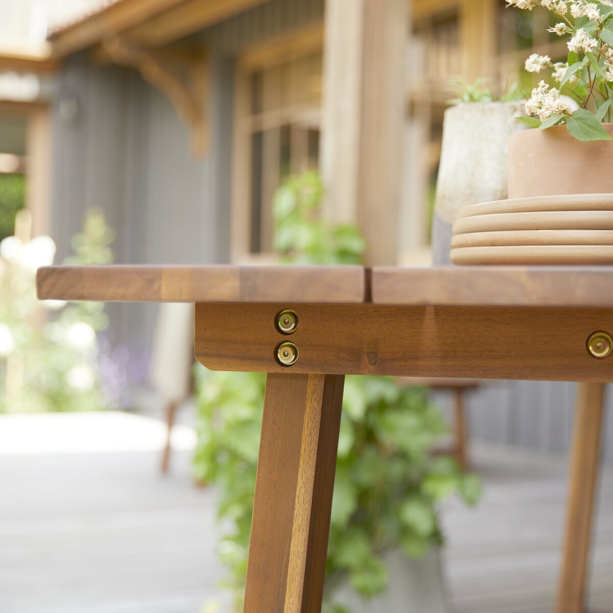 Table à rallonge en acacia 200 x 100 cm - Mobilier de jardin - Tikamoon