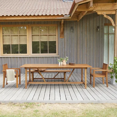 Tavolo pieghevole in acacia 120 x 70 cm - Mobili da giardino - Tikamoon