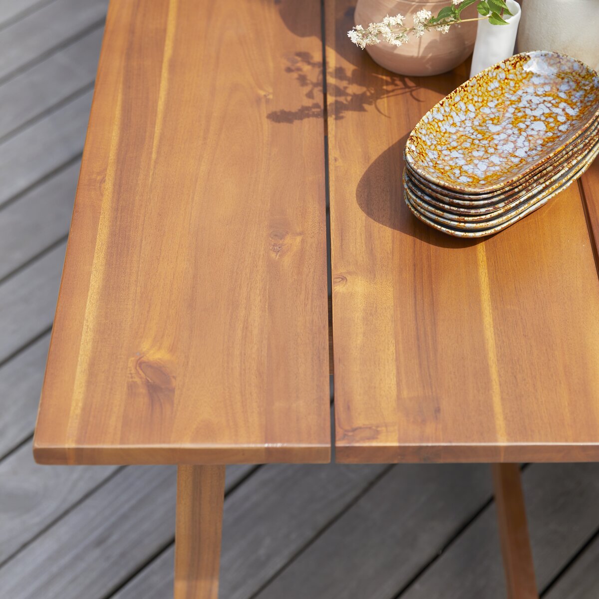 Table à rallonge en acacia 200 x 100 cm - Mobilier de jardin - Tikamoon