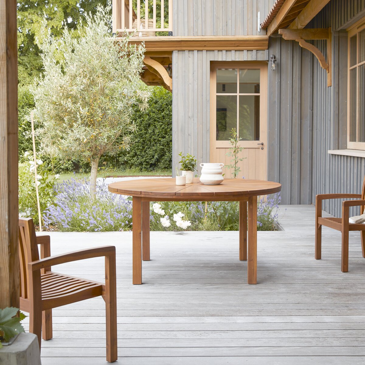 Mesa de jardín de terrazo premium marrón 90 cm - Muebles de jardín -  Tikamoon