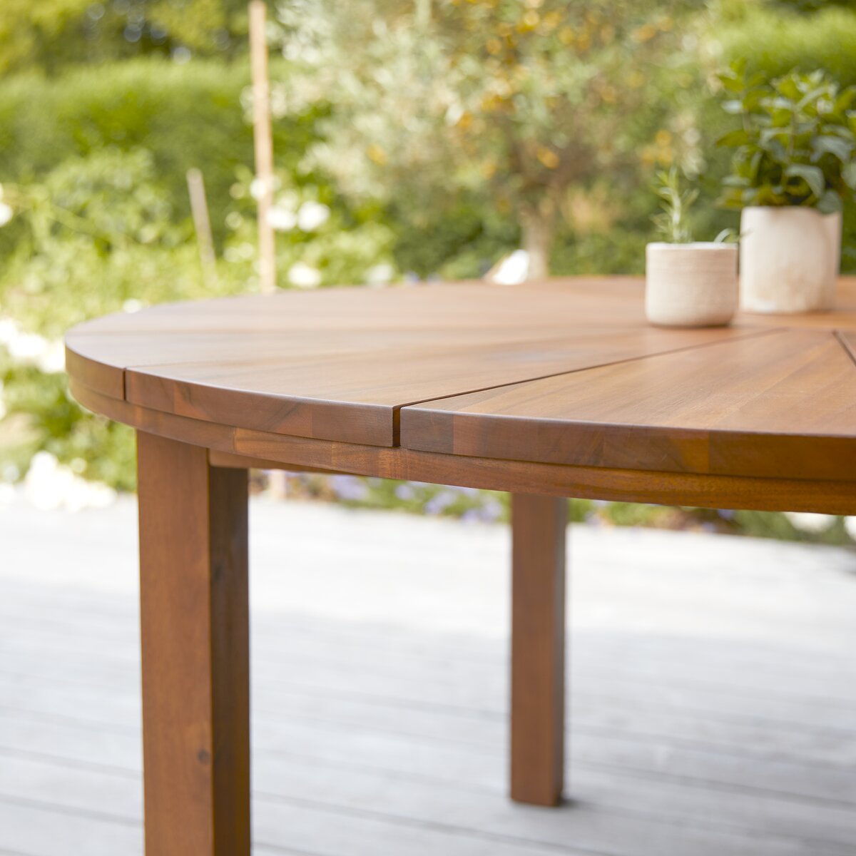 Table pliante en acacia 120 x 70 cm - Mobilier pour le jardin - Tikamoon