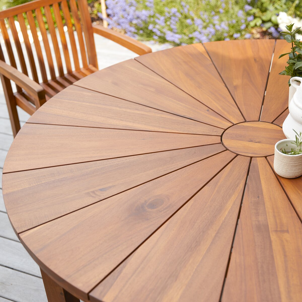 Bianca - Ensemble de jardin en acacia massif 4 chaises Bianca - Ensemble de jardin en acacia massif 4 chaises