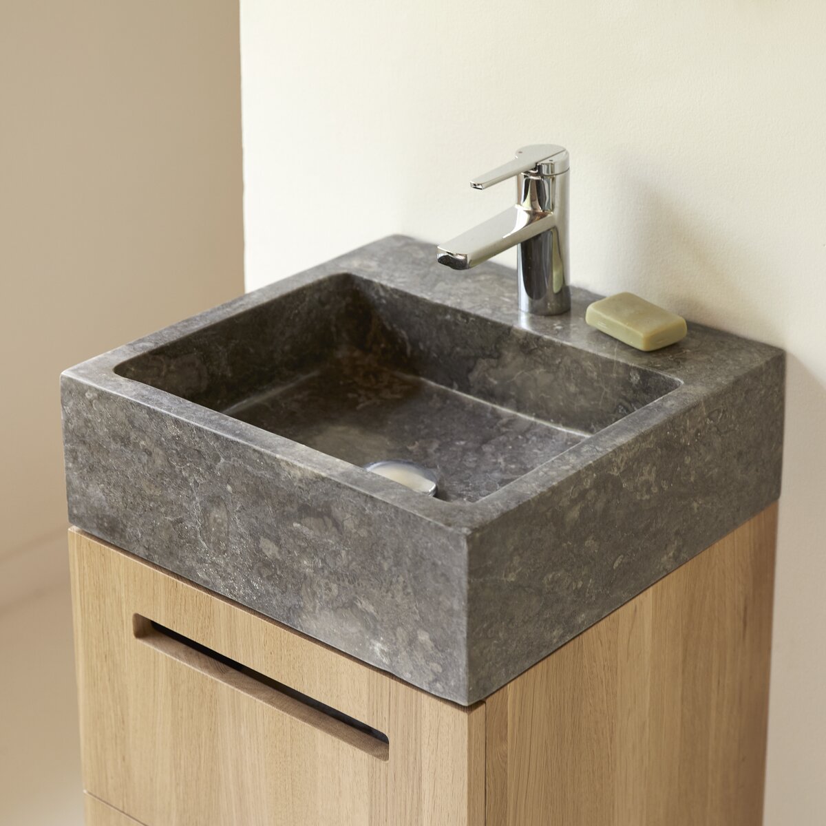 Line - Solid oak and marble vanity unit 40 cm Line - Solid oak and marble vanity unit 40 cm