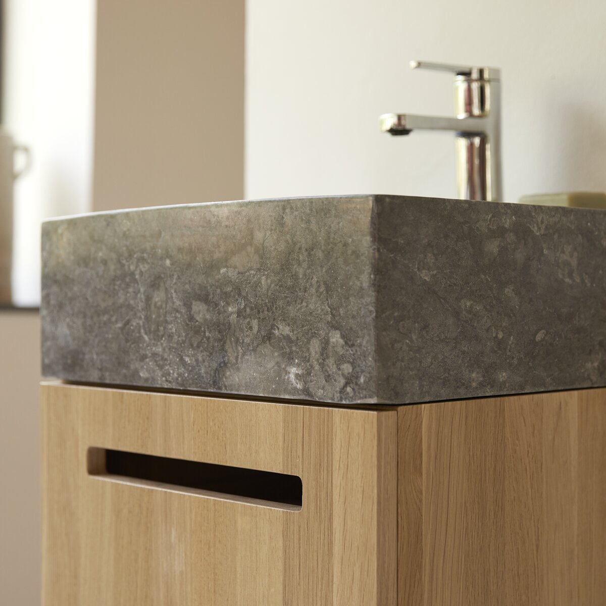 Line - Solid oak and marble vanity unit 40 cm Line - Solid oak and marble vanity unit 40 cm