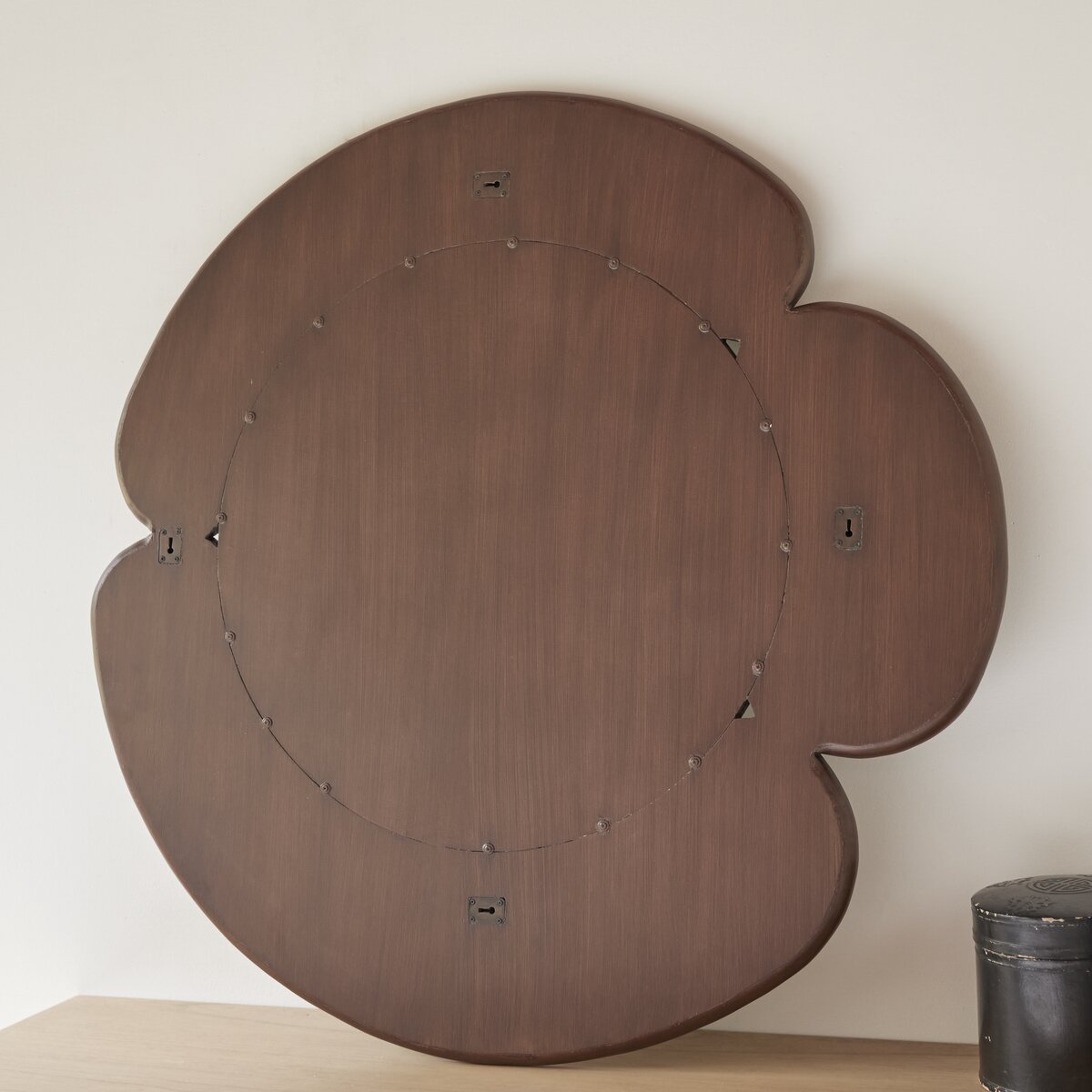 Sara - Dark mindi wood mirror 110x110 cm Sara - Dark mindi wood mirror 110x110 cm