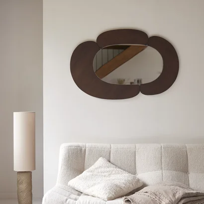 Eda - Oval mirror in dark mindi wood 115x75 cm