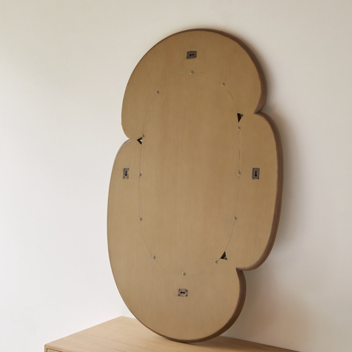 Eda - Oval mirror in light mindi wood 75x115 cm Eda - Oval mirror in light mindi wood 75x115 cm