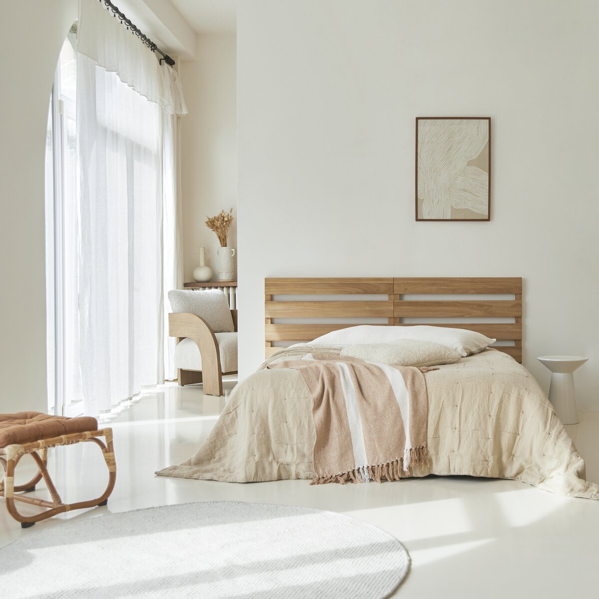 Cabecero de teca de 180 cm Urbain - Mueble para el dormitorio - Tikamoon