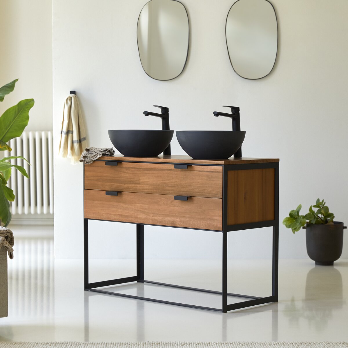 Urban solid acacia vanity unit 100 cm – Bathroom furniture – Tikamoon