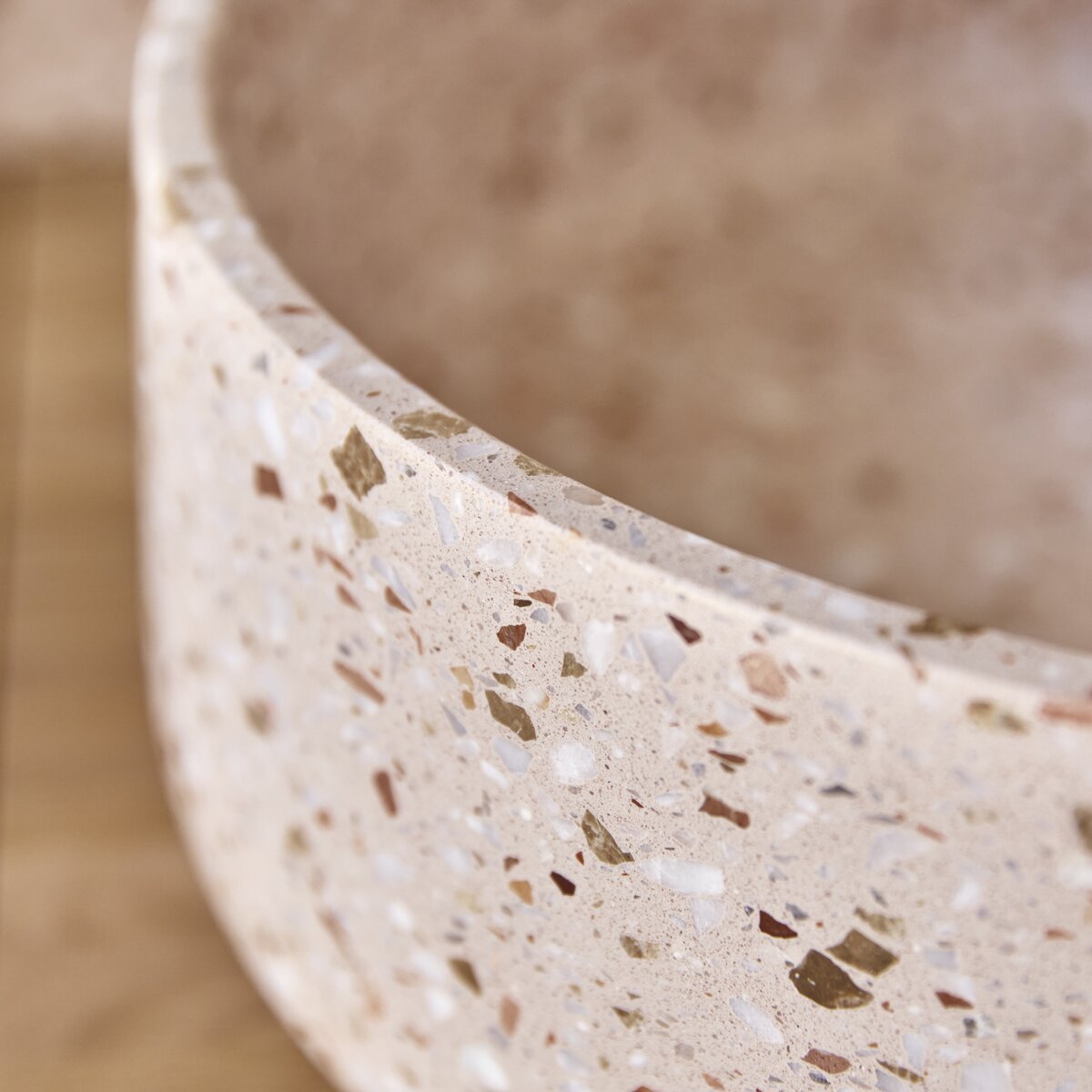 Milos - Round Pink premium terrazzo washbasin Milos - Round Pink premium terrazzo washbasin