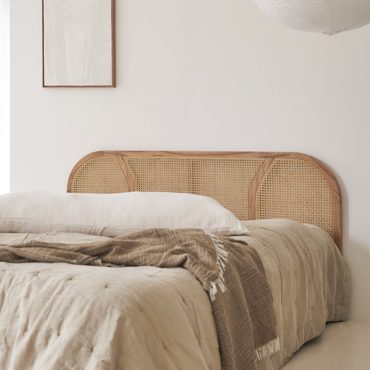 Billie - Headboard in solid mindi and canework 160 cm Billie - Headboard in solid mindi and canework 160 cm