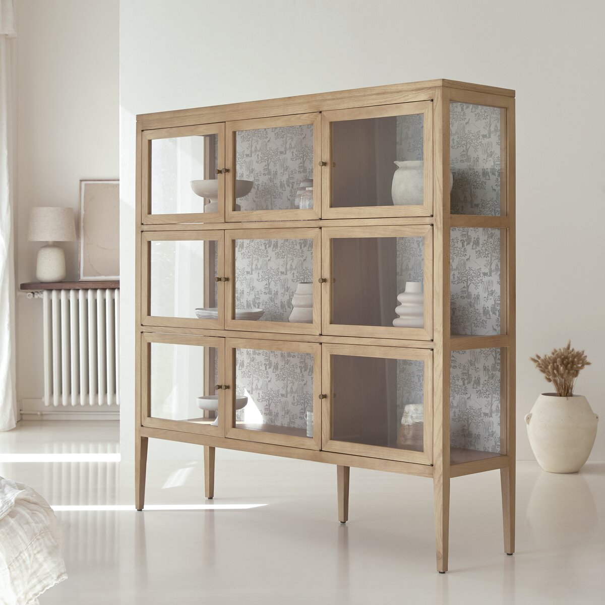 Tana - Wide oak display cabinet Tana - Wide oak display cabinet
