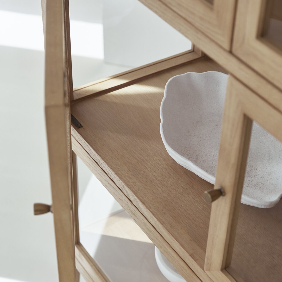 Tana - Wide oak display cabinet Tana - Wide oak display cabinet
